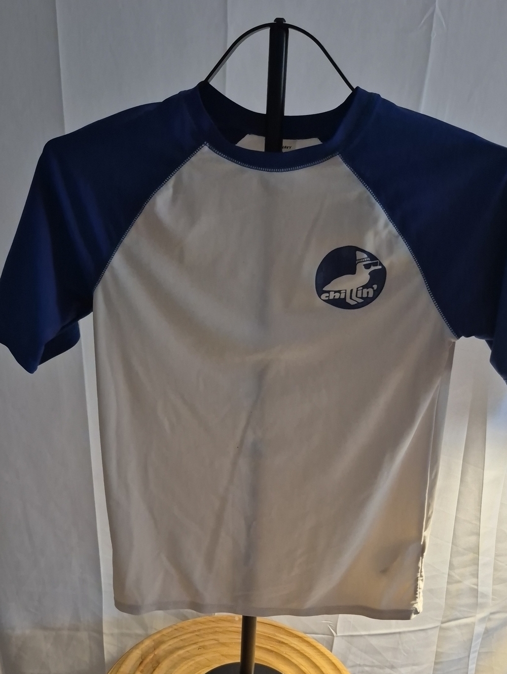 Old Navy Kids Short Sleeve Rash Guard - White & Navy